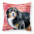 Dog With Love Stripes Fabric Decorative Pillow - 652259222087