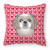Dog With XOXO Hearts Fabric Decorative Pillow - 638508677020