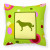 Green Fabric Decorative Pillow with Dog Silhouette - 615872498710
