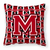 Carolines Treasures Monogram Football Decorative Pillow, 14x14 Inches, Lightweight Polyester Material