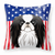 American Flag and Dog Fabric Decorative Pillow - 638508245267