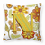 Carolines Treasures Monogram Letter Floral Fabric Decorative Pillow, 14x14 Inches, bright, colorful