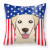 Carolines Treasures, Inc American Flag and Dog Fabric Decorative Pillow, 18 x 18 Inch, Accent Cushion