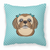Dog Face Checkerboard Design Fabric Decorative Pillow - 615872896523