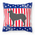 USA Patriotic With Dog Fabric Decorative Pillow - 638508514042