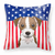 American Flag and Dog Fabric Decorative Pillow - 638508244987