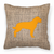 Carolines Treasures, Inc Dog Silhouette Burlap Fabric Decorative Pillow, Blue-Orange, 14x14 Inches, Soft Decorative Cushion