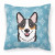 Carolines Treasures, Inc Winter Snowflake Dog Face Design Fabric Decorative Pillow, 14x14 Inches, Polyester, Bright