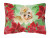 Poinsettas Dog Art Canvas Fabric Decorative Pillow - 652259193035