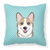Carolines Treasures Dog Face Checkerboard Design Fabric Decorative Pillow, Full Color, 14x14 Inches, colorful, decorative