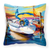 Caroline's Treasures Sailboats Painting Fabric Decorative Pillow, 14x14 Inches, Polyester, soft, cheerful