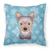 Carolines Treasures Snowflake Dog Face Winter Decorative Pillow, 14x14 Inches, Stylish Polyester Accent Cushion