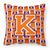 Carolines Treasures Monogram Letter Football Pillow, 14x14 Inches, Polyester Fabric for Living Room