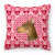 Hearts Love and Valentine's Day Dog Portrait Fabric Decorative Pillow - 638508359438
