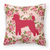 Carolines Treasures Dog Silhouette Shabby Chic Roses Fabric Decorative Pillow, 14x14 Inches, Polyester 