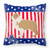 USA Patriotic With Dog Fabric Decorative Pillow - 638508514059