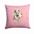 Carolines Treasures Floral Design with Dog Picture Fabric Decorative Pillow, 14 X 14 Inches, Indoor D?cor