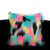 Plutus Brands Plutus Pink, Blue, Black, Yellow Exotic Animal Faux Fur Luxury Throw Pillow Rainbow Flair