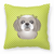 Carolines Treasures Dog Face Checkerboard Design Fabric Decorative Pillow, 14 Inch, Polyester, comfy, cheerful