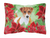 Poinsettas Dog Art Canvas Fabric Decorative Pillow - 652259193240