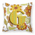 Carolines Treasures Monogram Letter Floral Fabric Decorative Pillow, 14 inches, Polyester, bright, colorful
