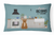 Dog Kitchen Scene Art Canvas Fabric Decorative Pillow - 194030364369