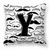 Carolines Treasures Monogram Letter Moustache Fabric Decorative Pillow, 14x14 Inches