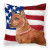 Patriotic With Dog Fabric Decorative Pillow - 652259221325