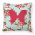Carolines Treasures, Inc Butterfly Shabby Chic Fabric Decorative Pillow, 18 x 18 Inches, Soft Throw Cushion
