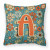 Carolines Treasures Monogram Letter Flowers Fabric Decorative Pillow, 14 Inch, Outdoor
