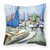 Carolines Treasures Sailboats Painting Fabric Decorative Pillow, 14x14 Inches, Polyester, vibrant, cozy