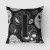 Letter Day of the Dead Skulls Black Fabric Decorative Pillow - 615872981243