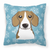 Carolines Treasures Winter Snowflake Dog Face Design Fabric Decorative Pillow, Winter Design, 14x14 Inches, Bright
