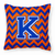 Monogram Letter Chevron Fabric Decorative Pillow - 638508317049