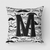 Letter Moustache Initial Fabric Decorative Pillow - 615872981540