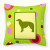 Caroline's Treasures Green Fabric Decorative Pillow with Dog Silhouette, Green, 14x14 Inches  