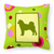 Green Fabric Decorative Pillow with Dog Silhouette - 615872499588