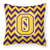 Monogram Letter Chevron Fabric Decorative Pillow - 638508316332