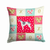 Carolines Treasures Love Design with Dog Fabric Decorative Pillow, Series 2, 14x14 Inches, Cute Fun  