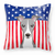 Carolines Treasures USA Design with Dog Decorative Pillow, 14x14 Inches, Lightweight Polyester Material