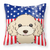 USA Design with Dog Fabric Decorative Pillow - 638508244925