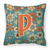 Monogram Letter Flowers Fabric Decorative Pillow - 615872978465