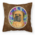 Carolines Treasures Portrait Artwork with Dog Brown Fabric Decorative Pillow, Brown Cute Couch Accent