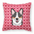 Dog With XOXO Hearts Fabric Decorative Pillow - 638508677075