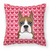 Dog With XOXO Hearts Fabric Decorative Pillow - 638508676757