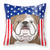 Carolines Treasures, Inc American Flag and Dog Fabric Decorative Pillow, Polyester, 18x18 Inches