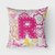 Carolines Treasures, Inc Letter Flowers and Butterflies Pink Fabric Decorative Pillow, Pink, 18x18 inches, Durable