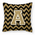 Caroline's Treasures Monogram Letter Chevron Fabric Pillow, Chevron Pattern, 14x14 Inches, Stylish Accent