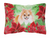 Poinsettas Dog Art Canvas Fabric Decorative Pillow - 652259193509