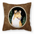 Starry Night Design with Dog Picture Fabric Decorative Pillow - 615872503995
